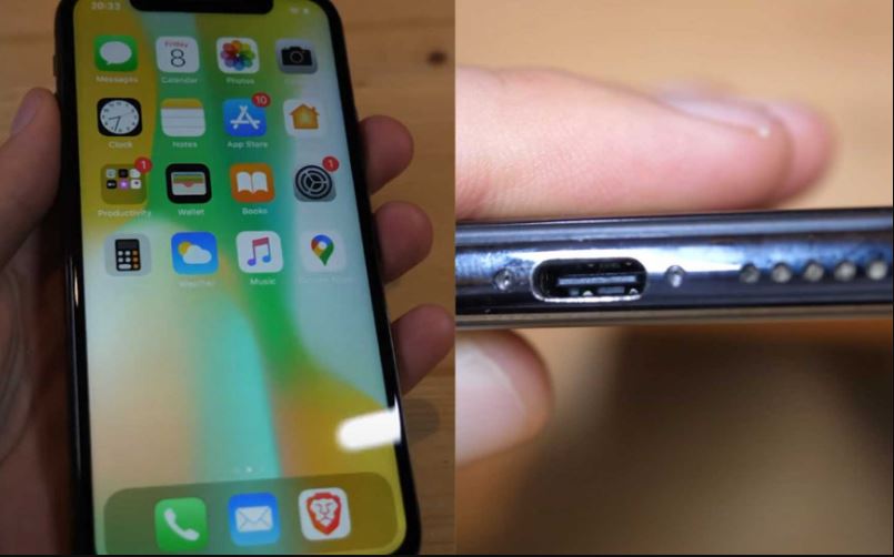 Apple iPhone X modded to replace Lightning port…
