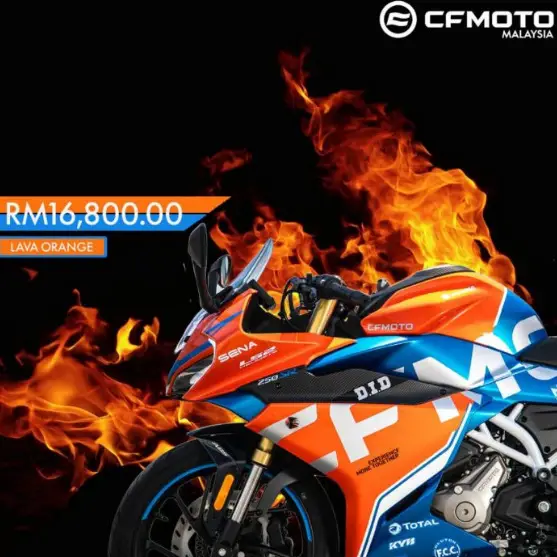 Fancy the 2022 CFMoto 250SR in Lava Orange Just 50 units RM16800