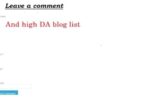 High DA Blog Comment List