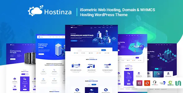 Hostinza- Isometric Domain & Whmcs Web Hosting WordPress Theme