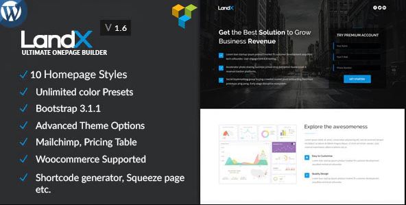LandX v1.9.4 – Multipurpose WordPress Landing Page