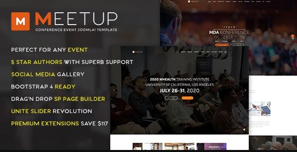 Meetup - Conference Event Joomla Template