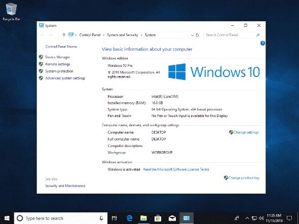 Microsoft Windows 10 Pro x64 en-US 1809