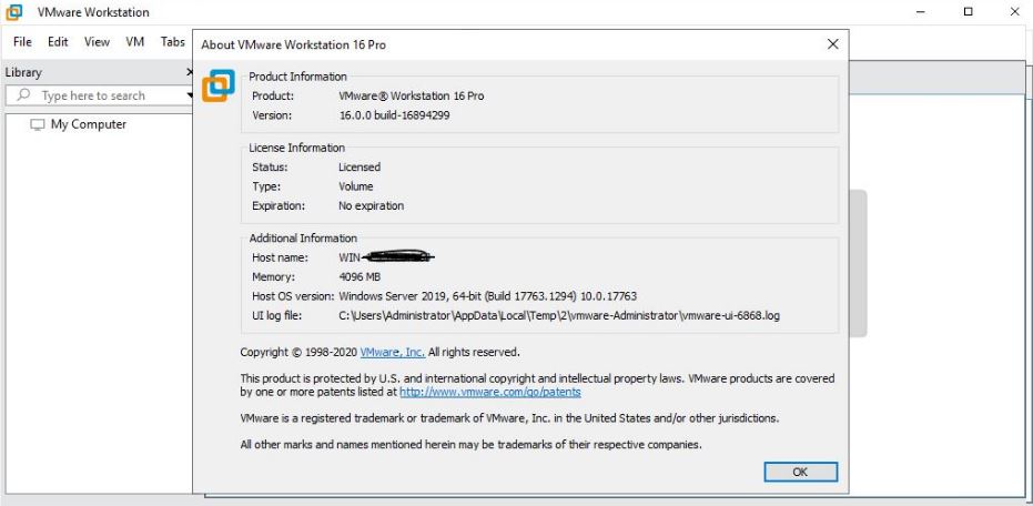 VMware Workstation Pro v16.2.3 Build 19376536 (x64)